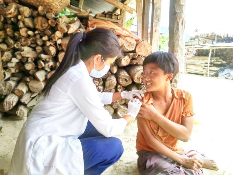 A 22 year-old person with disability received the first dose of Covishield on July 16 during the ongoing door to door COVID-19 vaccination drive conducted by the Hebolimi HWC under Pughoboto block, Zunheboto. (Photo Courtesy: IEC Bureau, CMO Office Zunheboto)